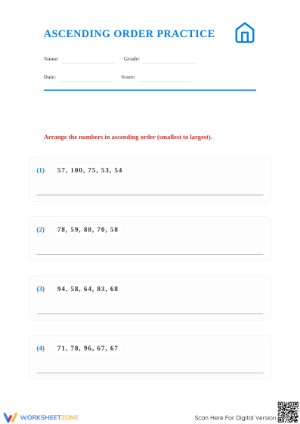 Ascending order two digit
