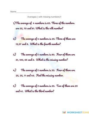 Averages (with missing nos.)