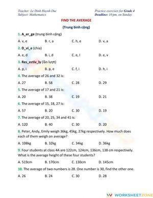 Find the average