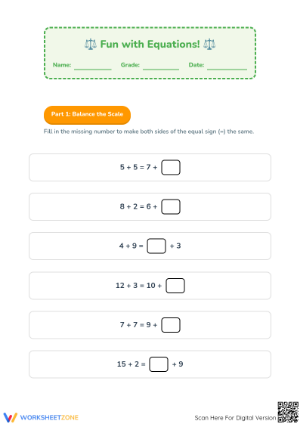 Balancing Equations and Missing Addends