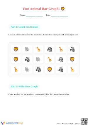 Kindergarten Graphing — Printable No-Prep Worksheet