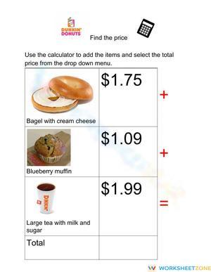 Find the price Dunkin Donuts 5