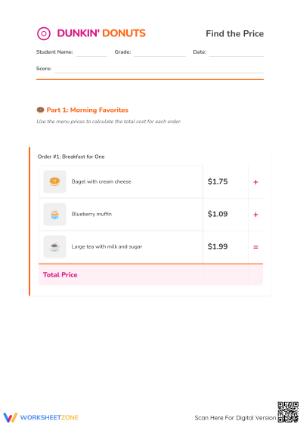 Grade 5 Consumer Math — Printable No-Prep Worksheet