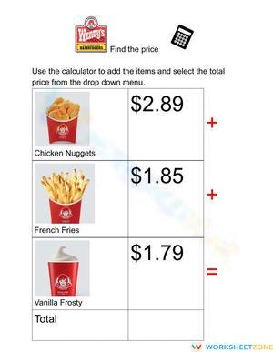 Find the price Wendys 5