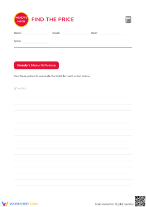 Grade 5 Money Math — Printable No-Prep Worksheet