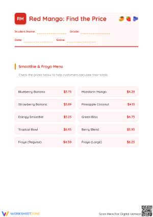 Printable Money Math Worksheet | Grades 4-6 Math