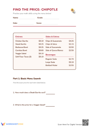Grade 5 Money Math — Printable No-Prep Worksheet