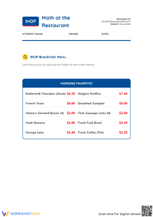 Grade 5 Money Math — Printable No-Prep Worksheet