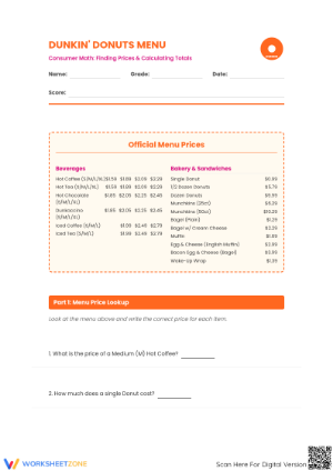 Printable Money Math Worksheet | Grade 5 Math