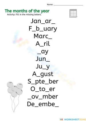 Fill in the blank: Months