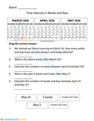 Time intervals in weeks and days