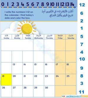 Numbers on a calendar
