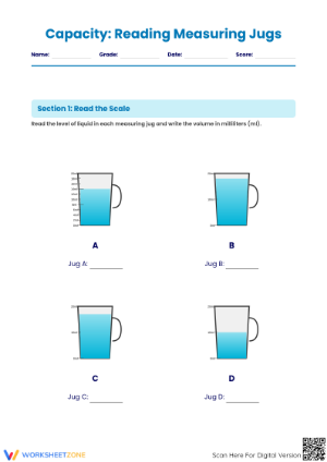 Printable Volume & Capacity Worksheet | Grade 5 Math