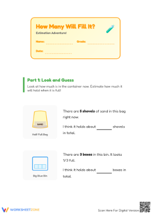 Capacity & Volume Worksheet | Printable Grade 1 Math