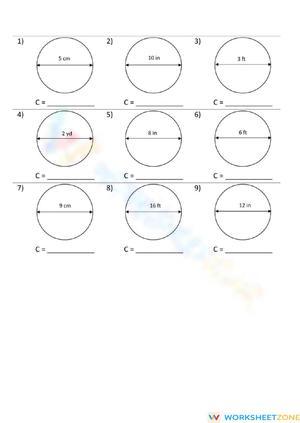 Circumference with Diameter Practice