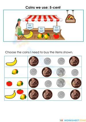 Coins We Use: Counting Five-Cent Pieces In The Market