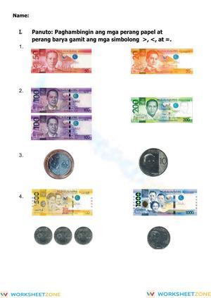 Grade 2 Comparing Money — Printable No-Prep Worksheet