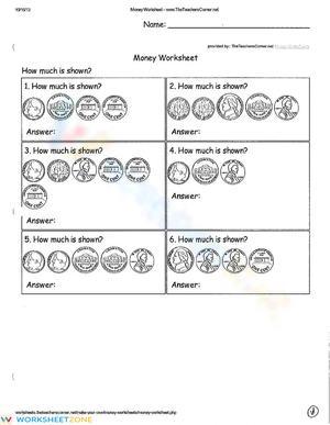 Dime, Nickel - Penny Practice Pg 1
