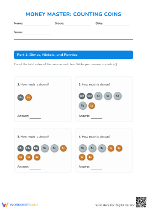 Counting Coins & Money Word Problems | Grade 3-6 Essential