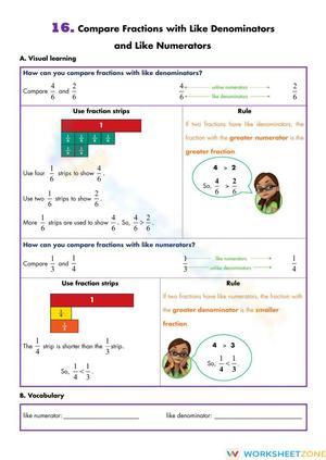 Compare Fractions with Like Numerator-Denominator