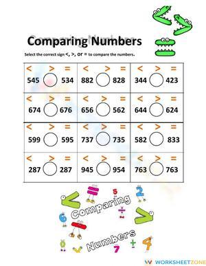 Comparing 3-digit numbers