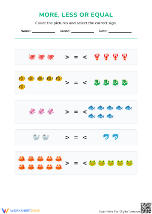 More, Less or Equal Numbers