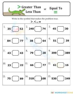 Comparing Numbers with This Practice Sheet