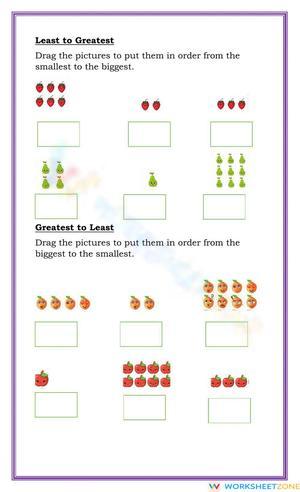 Least to Greatest Ordering Numbers Worksheet