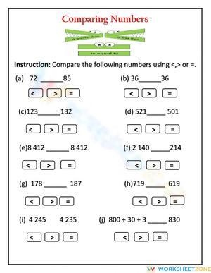 Comparing Whole Numbers