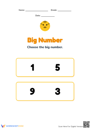 Printable Comparing Numbers Worksheet | Grade K Math