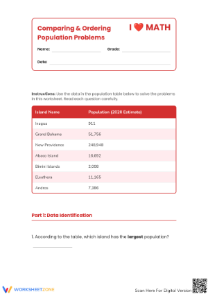 Printable Compare & Order Numbers Worksheet | Grade 4 Math