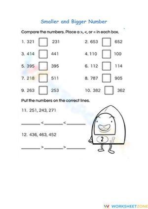 Smaller and bigger numbers