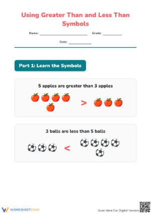 Complete Comparing Numbers Worksheet | Grade 1 Math