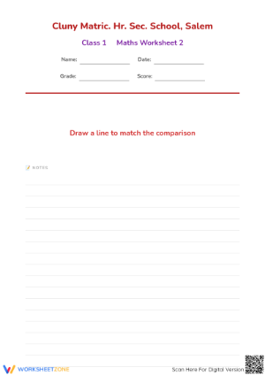 Printable Grade 1 Math Comparison Worksheet | Essential Pack