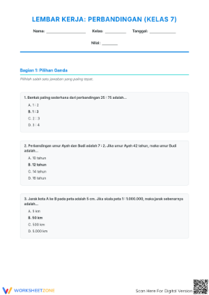 Essential Ratios and Proportions Worksheet | Grade 8 Math