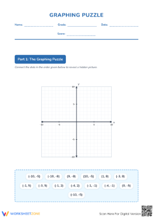 Printable Graphing Puzzle Worksheet: Grade 5 Math Practice