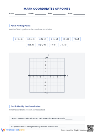 Printable Coordinates Practice Worksheet | Grade 5 Math