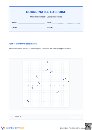 Printable Coordinates Geometry Worksheet | Grade 5 Math