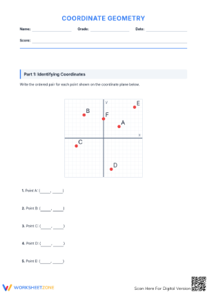 Grade 7 Coordinate Plane Practice — Printable Math Worksheet
