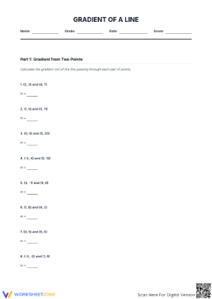 Gradient of a Line Worksheet | Essential Grade 9 Math