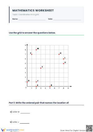 Essential Coordinates on a Grid Worksheet | Grade 5 Math