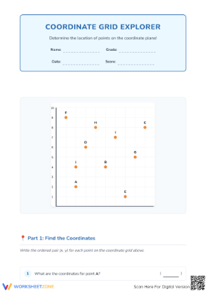 Grade 4 Grid Coordinates — Printable No-Prep Worksheet