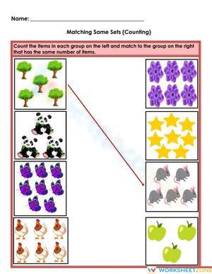 Count and Match Number Worksheet
