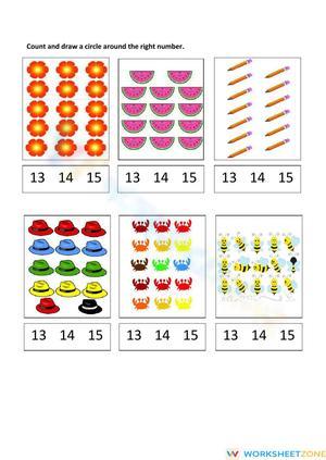 Numbers 13-15 Learning Worksheet