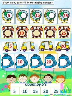 Skip Counting in 5s Worksheet