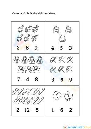 Circle the Numbers: Number Recognition Practice