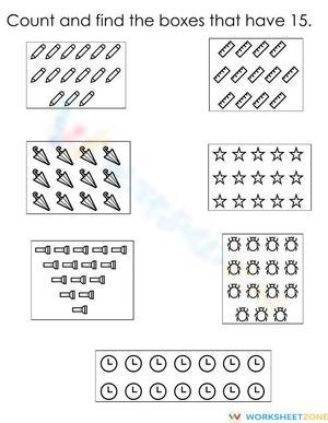 Finding Groups of 15: Number 15 Worksheet Activity