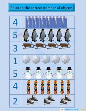 Counting Winter Objects: A Seasonal Math Worksheet