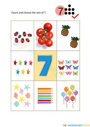 Sets of 7 Worksheet: Counting Practice