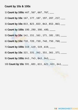 Counting by 10s and 100s: Number Skills